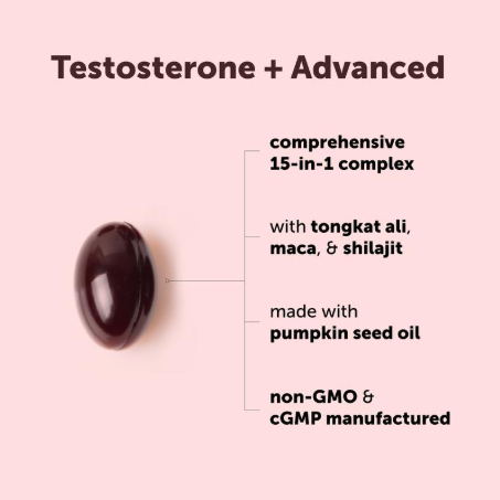 Micro Ingredients Testosterone+ Advanced for Men & Women, 240 Softgels | 15-in-1 Complex with Tongkat Ali, Horny Goat Weed, Shilajit, Maca & Saw Palmetto | Non-GMO