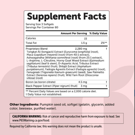Micro Ingredients Testosterone+ Advanced for Men & Women, 240 Softgels | 15-in-1 Complex with Tongkat Ali, Horny Goat Weed, Shilajit, Maca & Saw Palmetto | Non-GMO